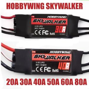 Hobbywing 스카이워커 ESC 속도 컨트롤러 UBEC 포함 RC FPV 쿼드콥터 비행기 헬리콥터용 20A 80A