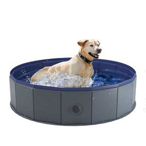 니우비아 휴대용 반려견 수영장, 접이식 반려동물 수영 욕조, 미끄럼 방지 개와 고양이를 위한 단단한 플라스틱 40 x 12 인치