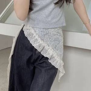 [라일리여성의류] Rly 코디템 러블리무드 플라워자수 프릴 랩 스커트