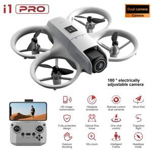 i1PRO 미니 소형 쿼드콥터 드론 180 ° 전기 4K HD 카메라 WiFi LED 조명 광학  장애물 회피 RC