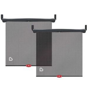 열 경보 기능이 있는 먼치킨 브리카 선 세이프티 카 창문 그늘막, UVA/UVB 광선 차단, 2팩, 블랙