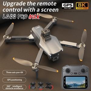 L600 PRO MAX 드론 8K 전문가용 HD 카메라 스크린 GPS 5G WIFI 장애물 회피 브러시리스 접이식 쿼드콥터 RC