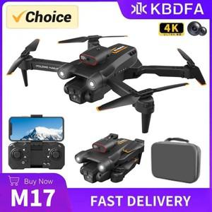 KBDFA M17 RC 드론 전문 듀얼 HD 카메라 항공  FPV 헬리콥터 장애물 회피 접이식 쿼드콥터