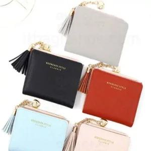 태슬 반지갑 키링 여성 심플 미니 수납 동전지갑 5색