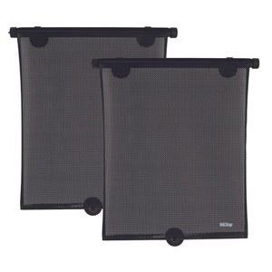 누비 14인치 롤러 차량용 사이드 윈도우 자외선 차단 그늘막 | 2팩 흡입 컵으로 아래로 당기고 버튼을 누릅니다