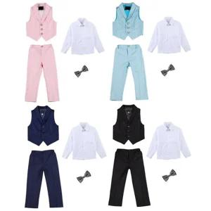 (대여) 케이든 파스텔 3버튼 정장조끼 세트(양장조끼