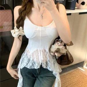 [하프클럽/셀러허브_여성트랜드패션]Rly 언발란스 레이스 플레어 코르셋 슬