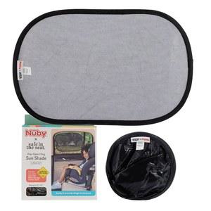 Nuby x 세이프 인 더 시트 팝 오픈 카 선섀도 - 2피스 세트 차 안의 를 위한 정적 접착 창문 쉐이드 자외선 차단, 간편한 설치, 유니버설