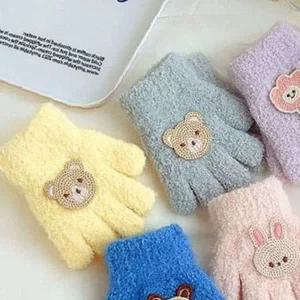 쌍문상회 프렌즈하트 자수 극세사 니트 아동장갑 205517