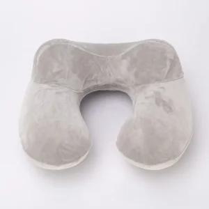 벨벳 비행기 여행용 에어 그레이 기내용 휴대용 목베개 여행