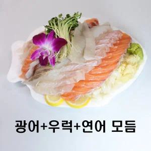 [노다지수산][광어+우럭+연어] 스페셜 활어 모듬회 + 6종양념