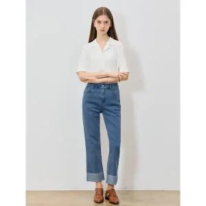 [하프클럽/]썸머 아이스 턴업 슬림 데님 팬츠 (택가격 178000원)