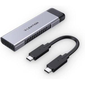 LENTION USB C to NVMe 및 SATA M.2 SSD 인클로저, 3.1세대 2M 키 B&M 하드 드라이브 어댑터, 크기 2280/2260/2242/2230, 호환되는 Mac, Windows 등(C9E, 스페이스 그레이)을 위한 UASP 지원