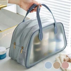 다양한 용도 방수 물 빠짐 메쉬 분리 2단 소형 파우치 수영 투명 초등학생 장가방 사우나가방 목욕탕가방