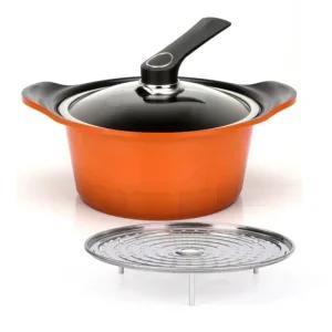 키친아트S20 세라믹코팅 알미늄 통주물 양수냄비20cm 스텐채반 전골냄비