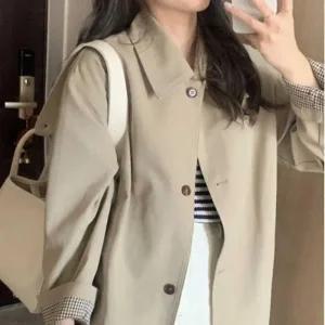 [라일리여성의류] Rly 여성 사파리 직장인 간절기 트렌치 롱 코트 봄