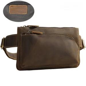 EAMT 남자 힙색 빈티지 헤드 레더 가죽 가슴 어깨가방 YJ5