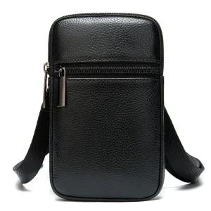 EAMT 남자 힙색 소가죽 캐주얼 경량 세로형 핸드폰 벨트 파우치 가방 YJ5