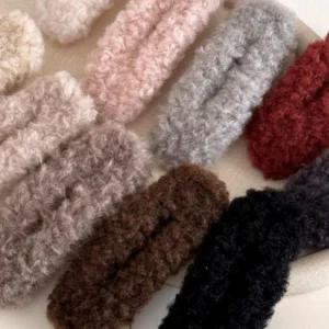 귀여운 퍼 털 헤어핀 겨울 뽀글이 집게핀 헤어 머리핀 대왕 똑딱 앞머리 옆머리 헤어삔 포인트