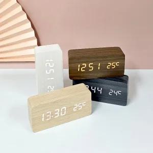 [럭키타임] LED 우드 시계 탁상시계 무소음 /실내 인테리어