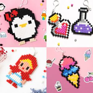 디폼 블럭 만들기 사각 나노 툭툭 캐릭터 조립 키링 세트