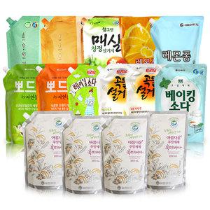 애경 곡물설거지 주방세제 1L x4개 / 퐁퐁 자연퐁 순샘 참그린 레몬퐁 베이킹소다 주방세제