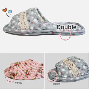 더블쿠션패드 퀼트 실내화 거실화 덧신 여성 어린이집 유치원 선생님 교사 층간소음방지 거실슬리퍼