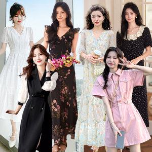 투피앤 봄신상 여성원피스 쉬폰 롱 원피스 미니 하객룩 플라워 빅사이즈 여성 블라우스 신상