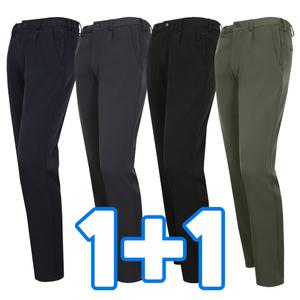 원플러스원 봄 가을 남자 작업복바지 스판 기능성 무지 남성 작업바지 밴딩 원턱 등산복 근무복 빅사이즈