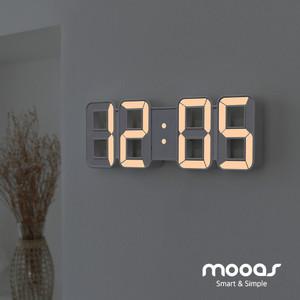 [무아스] 미니 퓨어 화이트골드 무소음 LED벽시계 신혼 결혼 집들이 개업선물 벽걸이 탁상시계