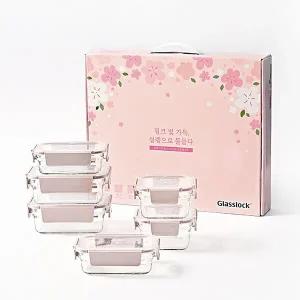 글라스락 퓨어 샌드핑크 혼합 6조 선물세트