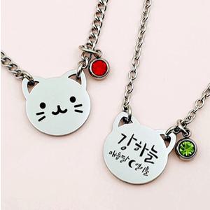 [깊은각인] 써지컬스틸 캐릭터(고양이,강아지) 미아방지 목걸이