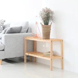 고무나무 순수 원목 2단 선반 800