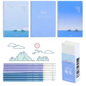 모닝글로리 독도 시리즈 3종세트 (노트,연필,지우개)