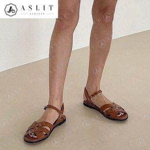 [기타][애슬릿] 크로스 스트랩 여성 메리제인 플랫 샌들 2cm