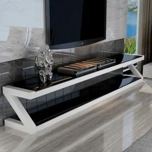 아우스 강화유리 DT 모던 거실장 TV다이 진열장 티비다이