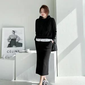 [난닝구] 노호프 기모후드스커트세트