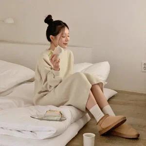 [핫핑](센텀시티점)그레븐 벌룬루즈핏 기모골지 롱원피스 H_OPS1189