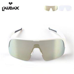 [LAUDAX]로닥스 스포츠 선글라스 화이트-골드렌즈 자전거 라이딩 등산 골프 러닝 고글