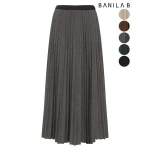 [하프클럽/바닐라비]여성 울 혼방 플리츠 밴딩 스커트