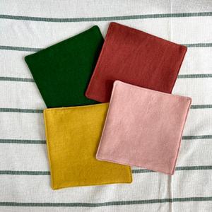 모란이의 상점 컬러 압축솜 천아트 반제품 프랑스자수용 도톰한 린넨 티코스터 컵받침 홈카페