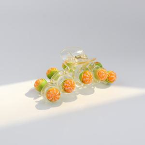 꼬마 제주 감귤 헤어 머리 집게핀 악세사리 여행 기념품