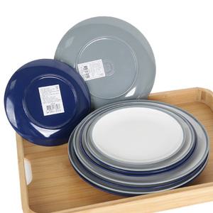 모던 투톤 멜라민 (원형접시2호) 업소용 그릇 식기