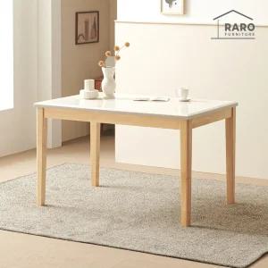 [/착불배송] 루아 1200 천연 대리석 4인 식탁 고무나무 원목 4인용 테이블 단