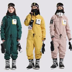 점프수트 커플 스키복 스노우 보드복 점프슈트 세트 일체형 방풍 방수
