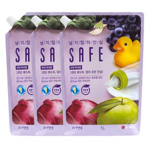 세이프 주방세제 천연미네랄 리필 1L 3개