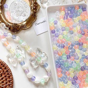 [15g]8mm 샤이닝 라이트 파스텔 믹스볼 AGB108 비즈키링 핸드폰스트랩 구슬 재료