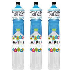 한번에먹자 이온음료 혼합 2종/  파워에이드 제로 1.5L 3개 + 토레타 1.5L 3개 / 총 6