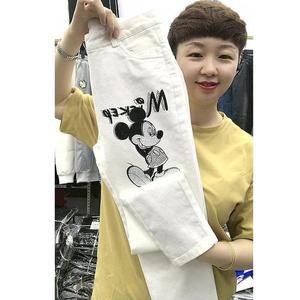 [RGL972RP]오슬로 캐릭터 은장 큐빅자수 여성 화이트 데님