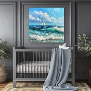 캔버스액자 바다그림 해변 해변가 휴양지 휴가 일탈 바닷가 서핑 파도 방학